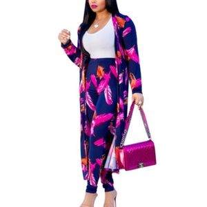 Long Sleeve Cardigan Two-Piece Set